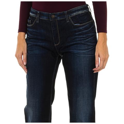 Pantaloni Lunghi In Denim Effetto Consumato Da Donna 6y5j11-5d2uz - Foto 3