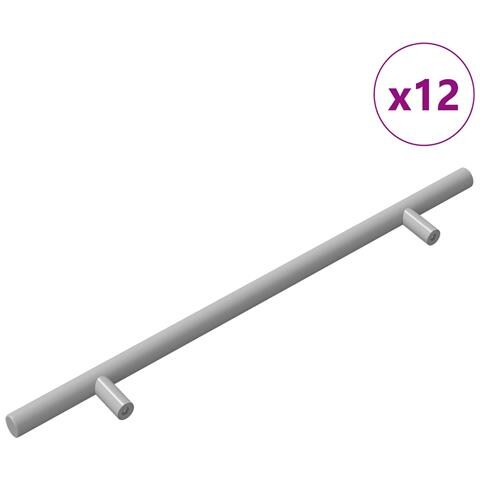 Maniglia per Armadio 12 pcs Argento 300 mm Acciaio inossidabile - Foto 1