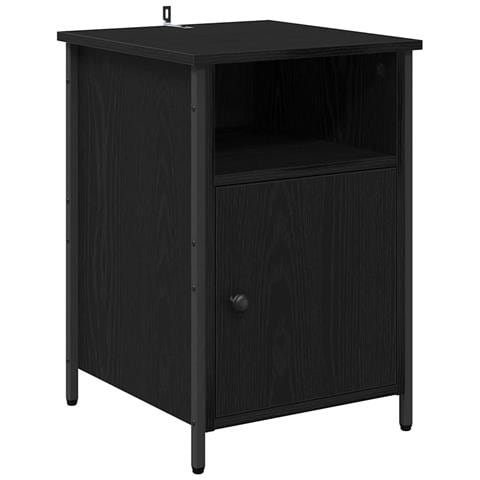 Armadio da Notte Rovere Nero 40 x 42 x 60 cm Legno multistrato - Foto 1