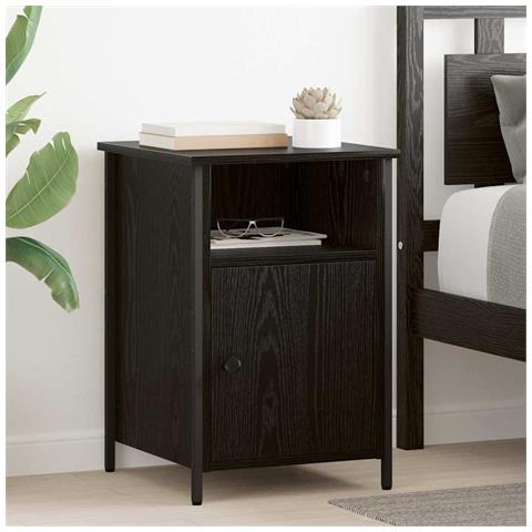 Armadio da Notte Rovere Nero 40 x 42 x 60 cm Legno multistrato - Foto 2