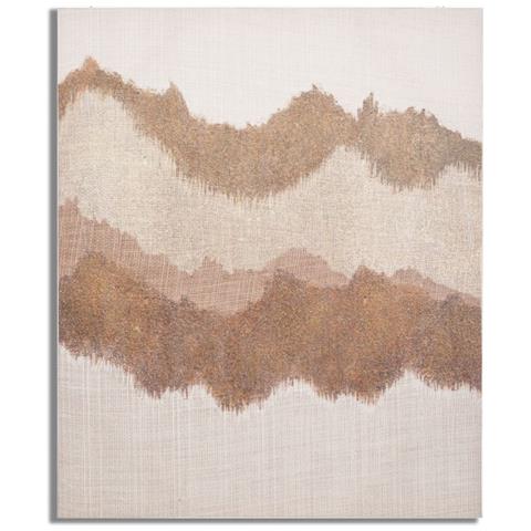 Dipinto Su Tela Browny Astratto Con Colline Materiche Marrone E Beige 80x100 Cm - Foto 1