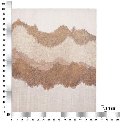 Dipinto Su Tela Browny Astratto Con Colline Materiche Marrone E Beige 80x100 Cm - Foto 6