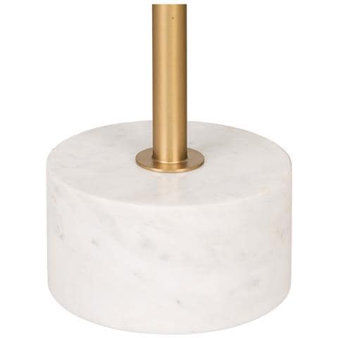 Tavolino Lecco In Ottone E Marmo Bianco Ø51x52 Cm - Foto 2