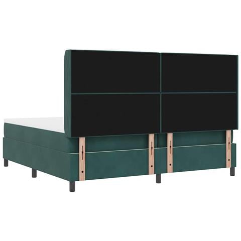Letto a molle con materasso Verde Scuro 200 x 200 cm Velluto - Foto 9