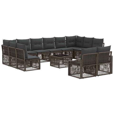 Set Divano da Giardino 13 pcs Grigio polyrattan - Foto 1