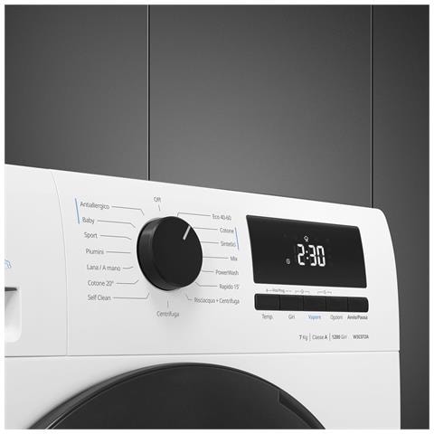 Smeg W3C072A, Caricamento frontale, 7 kg, B, 76 dB, 1200 Giri/min, A - Foto 2