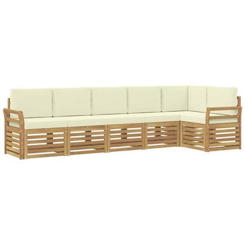 Set di divani da esterno 6 pcs Bianco e Crema - Foto 1