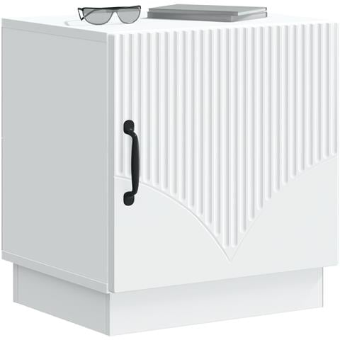 Comodino Bianco 43 x 34,5 x 47 cm Legno ingegnerizzato - Foto 2