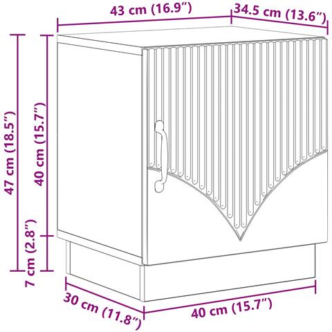 Comodino Bianco 43 x 34,5 x 47 cm Legno ingegnerizzato - Foto 9