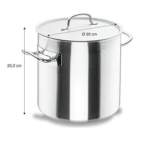 50120 Pentola alta in acciaio inox, coperchio incluso, adatta a tutti i tipi di fornelli, - Foto 2