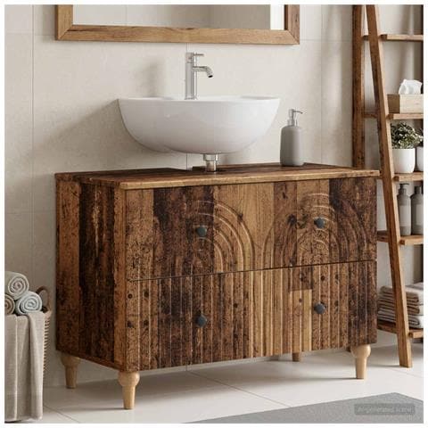 Armadio per Lavabo da Bagno ALKMAAR Legno antico - Foto 2
