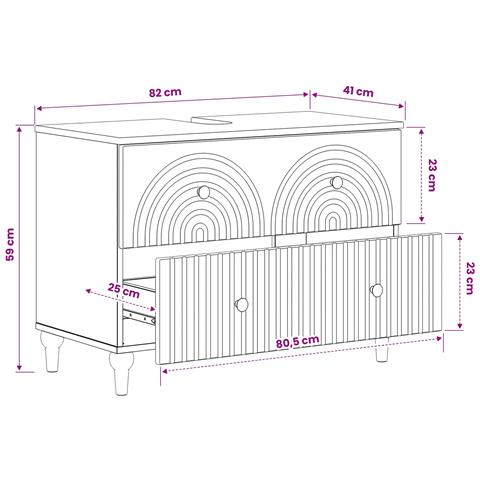 Armadio per Lavabo da Bagno ALKMAAR Legno antico - Foto 9
