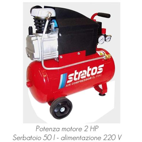 Compressore Stratos da 50 lt 2 HP aria aspirata 150 lt / min 220 V - Foto 2