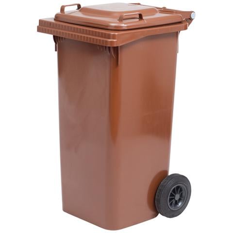 Bidone per Esterno Capacità 120 Litri Marrone - Foto 1