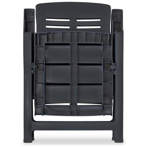 Sedie Reclinabili Giardino 6 pz in Plastica Antracite - Foto 2