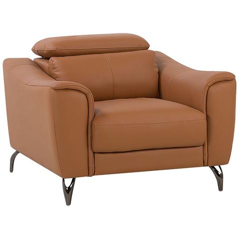 Poltrona Pelle Marrone Dorato Narwik - Foto 20