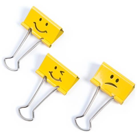 20 Molle Fermacarte Da 19mm Emoji Giallo Rapesco - Foto 1