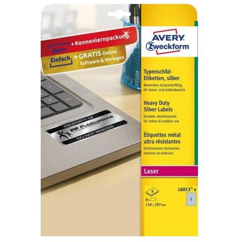 L6013-8 Rettangolo Permanente Argento 8pezzo (i) Etichetta Autoadesiva - Foto 7