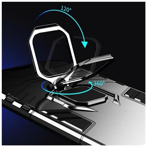 Custodia Alta Protezione Con Anello Per Apple Iphone 12 Pro Max Black - Foto 5