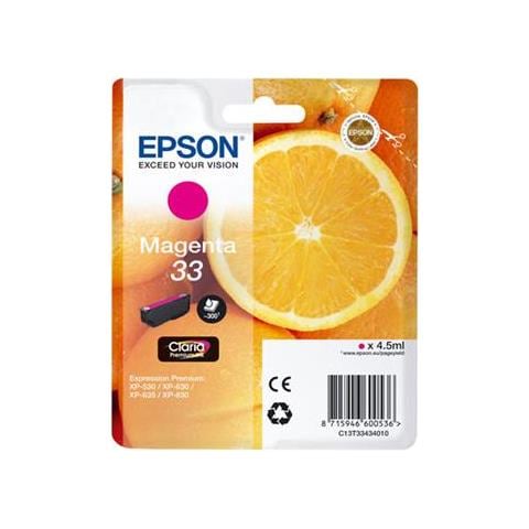 T33 Arancia Cartuccia Ink Originale Magenta per Expression Premium XP-530 / XP-630 / XP-7100 Capacità 300 Pagine - Foto 1