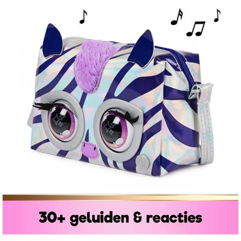 Purse Pets - Zebre - Metal - Basso Azionale Animato - 30 Suoni E Reazioni - Di 5 Anni - Foto 3