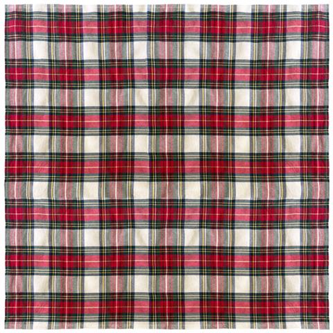 Tovaglia Cucina Soggiorno Misto Cotone Fantasia Tinto In Filo Con Lurex Mod. Natalina Scozzese 140x450cm Panna - Foto 1