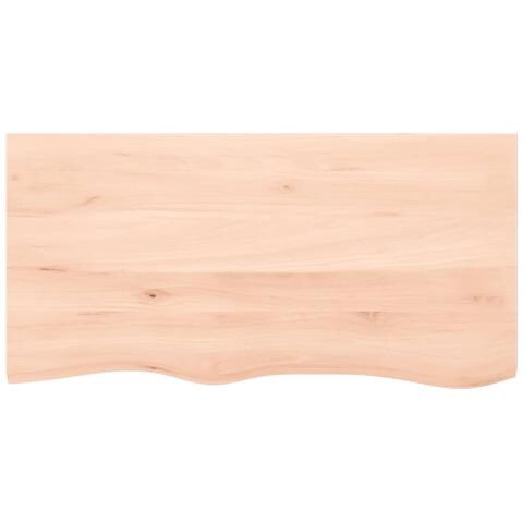 Piano Bagno 100x50x2 cm in Legno Massello Non Trattato - Foto 2