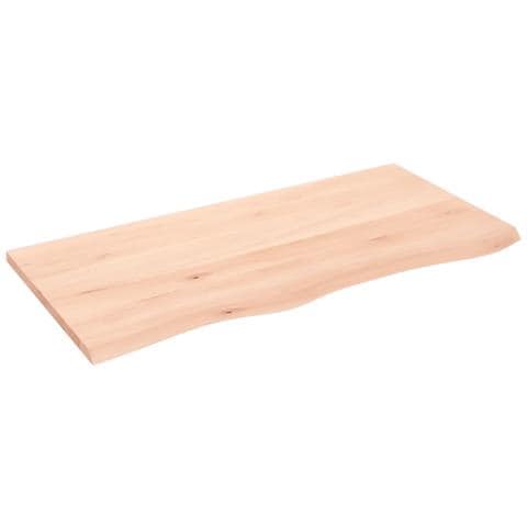 Piano Bagno 100x50x2 cm in Legno Massello Non Trattato - Foto 1