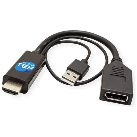 Adattatore Da Hdmi A Displayport Maschio Femmina Attivo 4k 60hz Con Usb Monitor - Foto 4