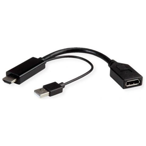 12.03.3147 Cavo E Adattatore Video 0,15 M Hdmi + Usb Displayport Nero - Foto 1