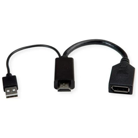 12.03.3147 Cavo E Adattatore Video 0,15 M Hdmi + Usb Displayport Nero - Foto 3