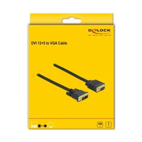 86751 Cavo E Adattatore Video 5 M Dvi Vga (d-sub) Nero - Foto 3