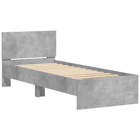 Giroletto Con Testiera E Led Grigio Cemento 90x190 Cm - Foto 3