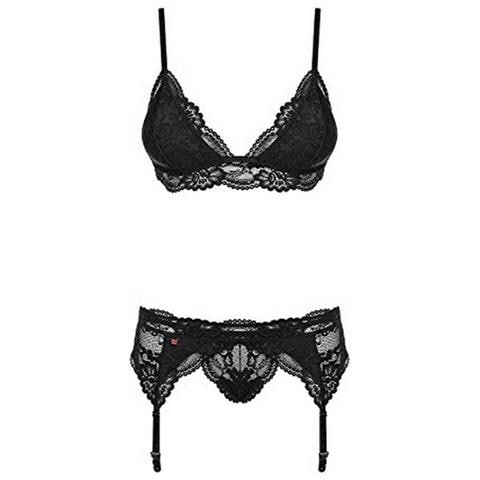 Set Di Lingerie Con Pizzo Obsessive 810-seg-1 (3 Pcs) L /xl - Foto 2