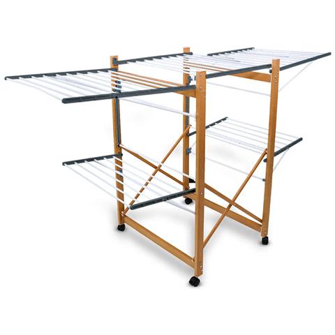 Stendibiancheria Estensibile Da Esterno Interno Pieghevole Salvaspazio 2 Livelli - Foto 1