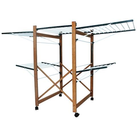 Stendibiancheria Estensibile Da Esterno Interno Pieghevole Salvaspazio 2 Livelli - Foto 7