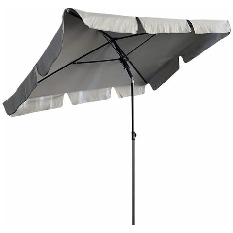 Ombrellone da Giardino FLOKS con Protezione UV, Colore Grigio Chiaro, 200x123x235 cm - Foto 1