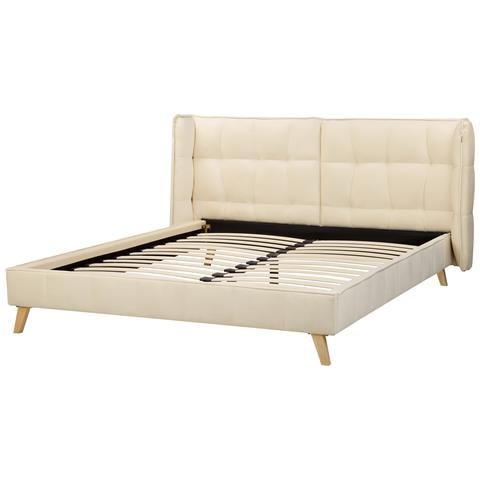 Letto Velluto Senlis 160 X 200 Cm Beige - Foto 2