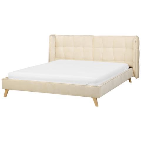 Letto Velluto Senlis 160 X 200 Cm Beige - Foto 7