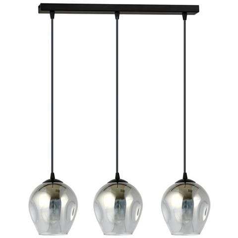 Lampada A Sospensione Istar - Nero, Grigio - Acciaio Verniciato A Polvere, Vetro - 70x100x14 Cm - Foto 2