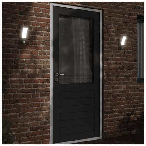 Applique Con Led E Sensore 2 Pz Nere In Alluminio Pressofuso - Foto 3