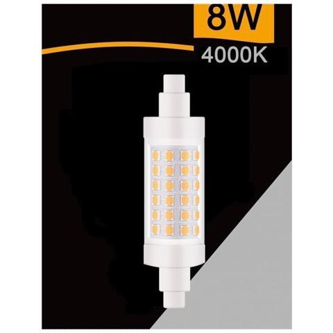 Lampadina Led Luce Naturale Attacco R7s 8 Watt Lampada Ricambio Per Faro 4000k - Foto 1
