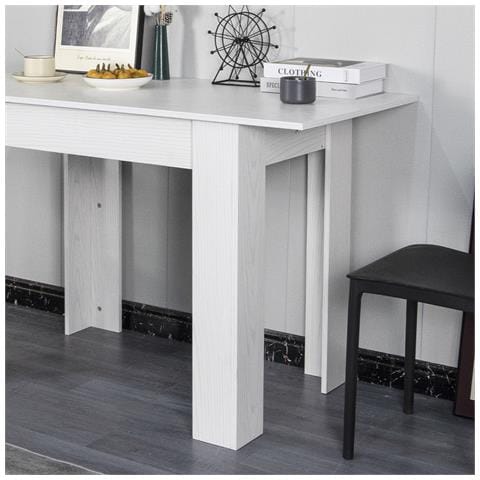 Tavolo Allungabile Cucina Sala Pranzo 110 A 150cm Bianco Frassinato Estensibile - Foto 5