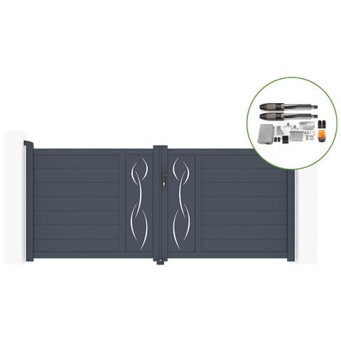Cancello Battente 3m Life Alt. 120cm Alluminio + Motorizzazione Tanker B700 - Foto 1