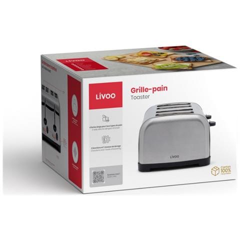 Tostapane DOD197 Acciaio Inox Potenza 1500-1700W Colore Grigio - Foto 1