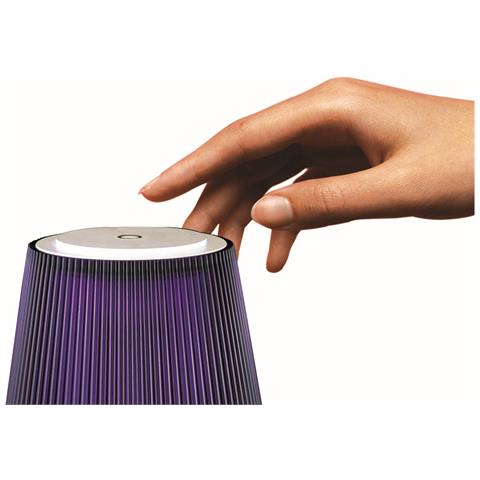 Lampada Da Tavolo Ricaricabile Clelia - Viola - Metallo - 13x13x38 Cm - Foto 3