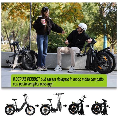 Bici Elettrica 20""×4.0 Fat Tire Bicicletta Elettrica Per Uomo Donna, Mtb Elettrica Con Batteria Rimovibile 48v 13ah, Autonomia Fino A 140km, 8 Velocità Ebike, - Foto 2