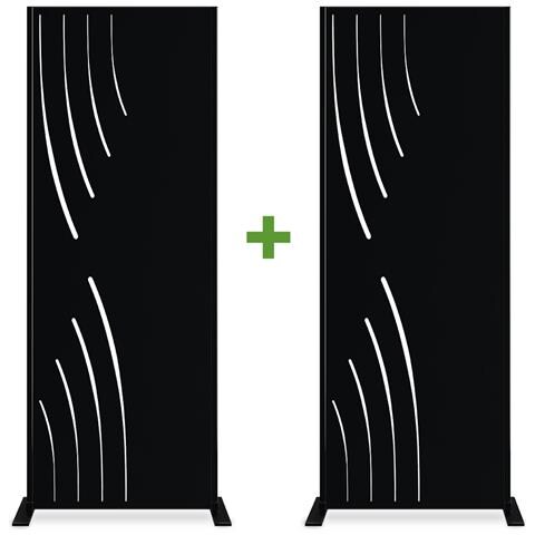 Set Di 2 Pannelli Decorativi Veleta Nero H.160cm Motivi Lato Sinistro - Foto 1