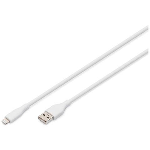 Cavo di collegamento in silicone Lightning, USB-A - Lightning 1 m, bianco - Foto 1
