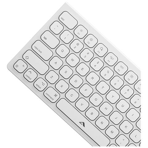 Tastiera Azerty Senza Fili Ricaricabile Usb-c Compatta A 109 Tasti Di Echelon, Bianco - Foto 6